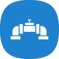 Pipe Glyph Curve Icon vector
