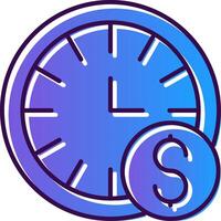 Time is Money Gradient Filled Icon vector