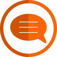 conversacion glifo naranja circulo icono vector