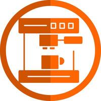 Coffee Machine Glyph Orange Circle Icon vector