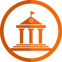 gobierno edificio glifo naranja circulo icono vector