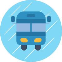 School Bus Flat Blue Circle Icon vector