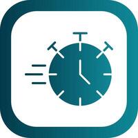 Stopwatch Glyph Gradient Round Corner Icon vector