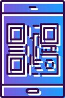 Qr Code Gradient Filled Icon vector