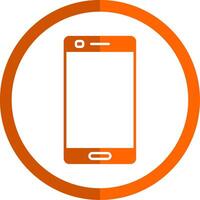 Mobile phone Glyph Orange Circle Icon vector