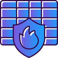 Firewall Gradient Filled Icon vector