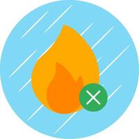 No Fire Flat Blue Circle Icon vector