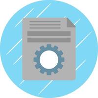 Setting Flat Blue Circle Icon vector