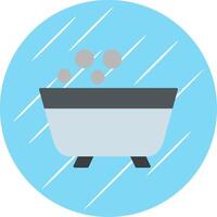 Bathtub Flat Blue Circle Icon vector