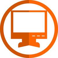 Computer Glyph Orange Circle Icon vector