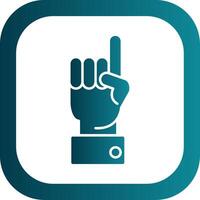 Raised Finger Glyph Gradient Round Corner Icon vector