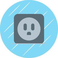 Power Socket Flat Blue Circle Icon vector