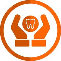 dental cuidado glifo naranja circulo icono vector