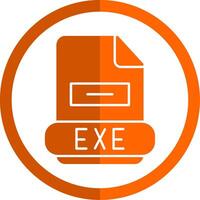 exe glifo naranja circulo icono vector