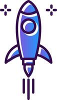 Rocket Gradient Filled Icon vector