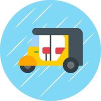 Rickshaw Flat Blue Circle Icon vector