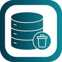 Eliminar datos glifo degradado redondo esquina icono vector