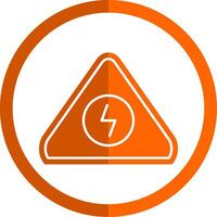 Electrical Danger Sign Glyph Orange Circle Icon vector