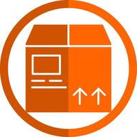 Delivery Box Glyph Orange Circle Icon vector