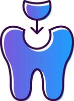Tooth Filling Gradient Filled Icon vector
