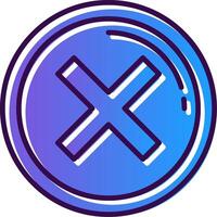 Cancel Gradient Filled Icon vector
