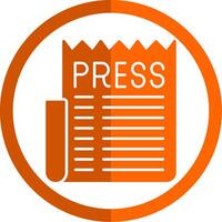 Press Release Glyph Orange Circle Icon vector