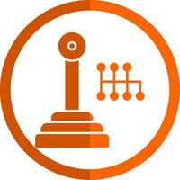 Gearshift Glyph Orange Circle Icon vector