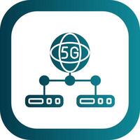 Network Server Glyph Gradient Round Corner Icon vector