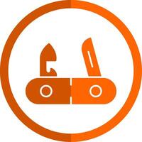 Swiss Knife Glyph Orange Circle Icon vector