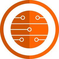 Mars Glyph Orange Circle Icon vector