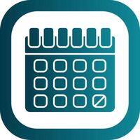 Calendar Glyph Gradient Round Corner Icon vector