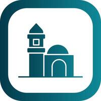 Mosque Glyph Gradient Round Corner Icon vector