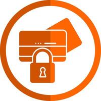 Lock Glyph Orange Circle Icon vector