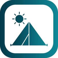 Tent Glyph Gradient Round Corner Icon vector