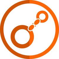 Key Chain Glyph Orange Circle Icon vector