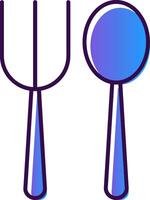 Fork Spoon Gradient Filled Icon vector