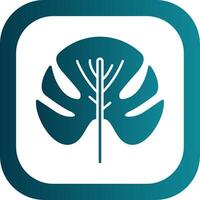 Monstera Glyph Gradient Round Corner Icon vector