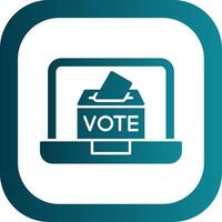 Online Voting Glyph Gradient Round Corner Icon vector