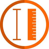 medición glifo naranja circulo icono vector