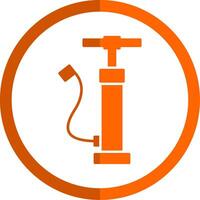 Hand Air Pump Glyph Orange Circle Icon vector