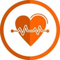 corazón Velocidad glifo naranja circulo icono vector