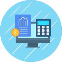 Accountant Flat Blue Circle Icon vector