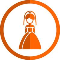 Bride Glyph Orange Circle Icon vector