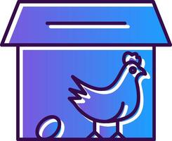 Chicken Coop Gradient Filled Icon vector