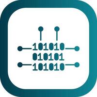 binario código glifo degradado redondo esquina icono vector