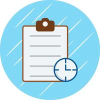 Waiting List Flat Blue Circle Icon vector