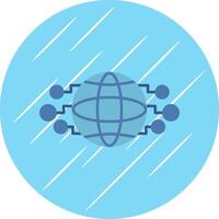 mundo plano azul circulo icono vector