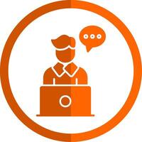 Consultancy Glyph Orange Circle Icon vector