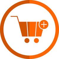 Add To Cart Glyph Orange Circle Icon vector