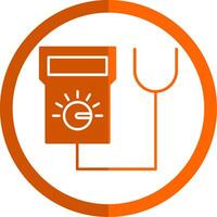 Tester Glyph Orange Circle Icon vector